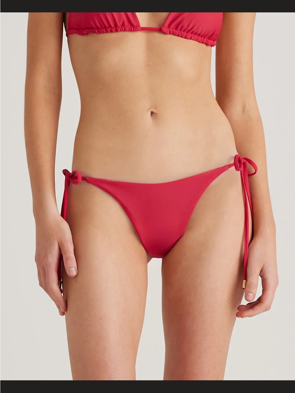 Classic Tie-Side Bikini Bottom in Hibiscus.